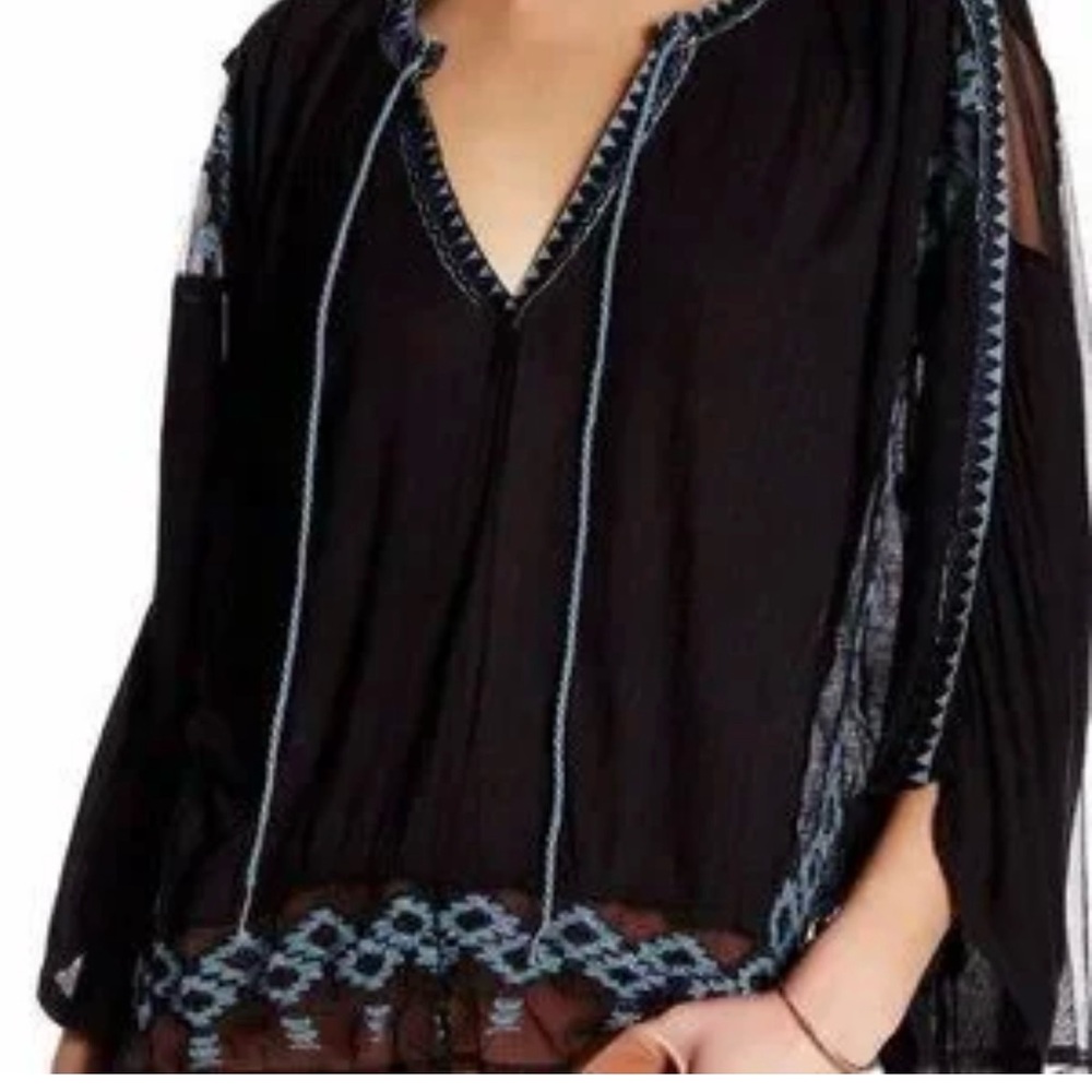 Free People Eden black embroidered blouse - Picture 4 of 12